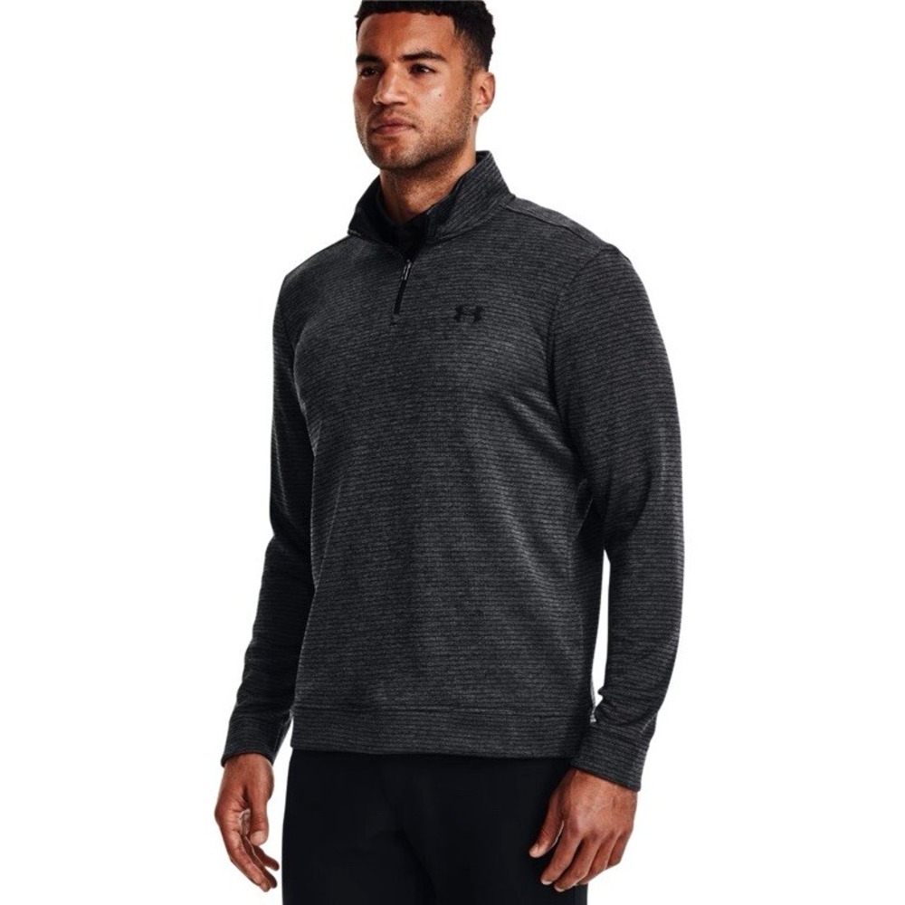 Under Armour Men Storm SweaterFleece Quarter Zip Big & Tall Black Stripe Sz 2XLT